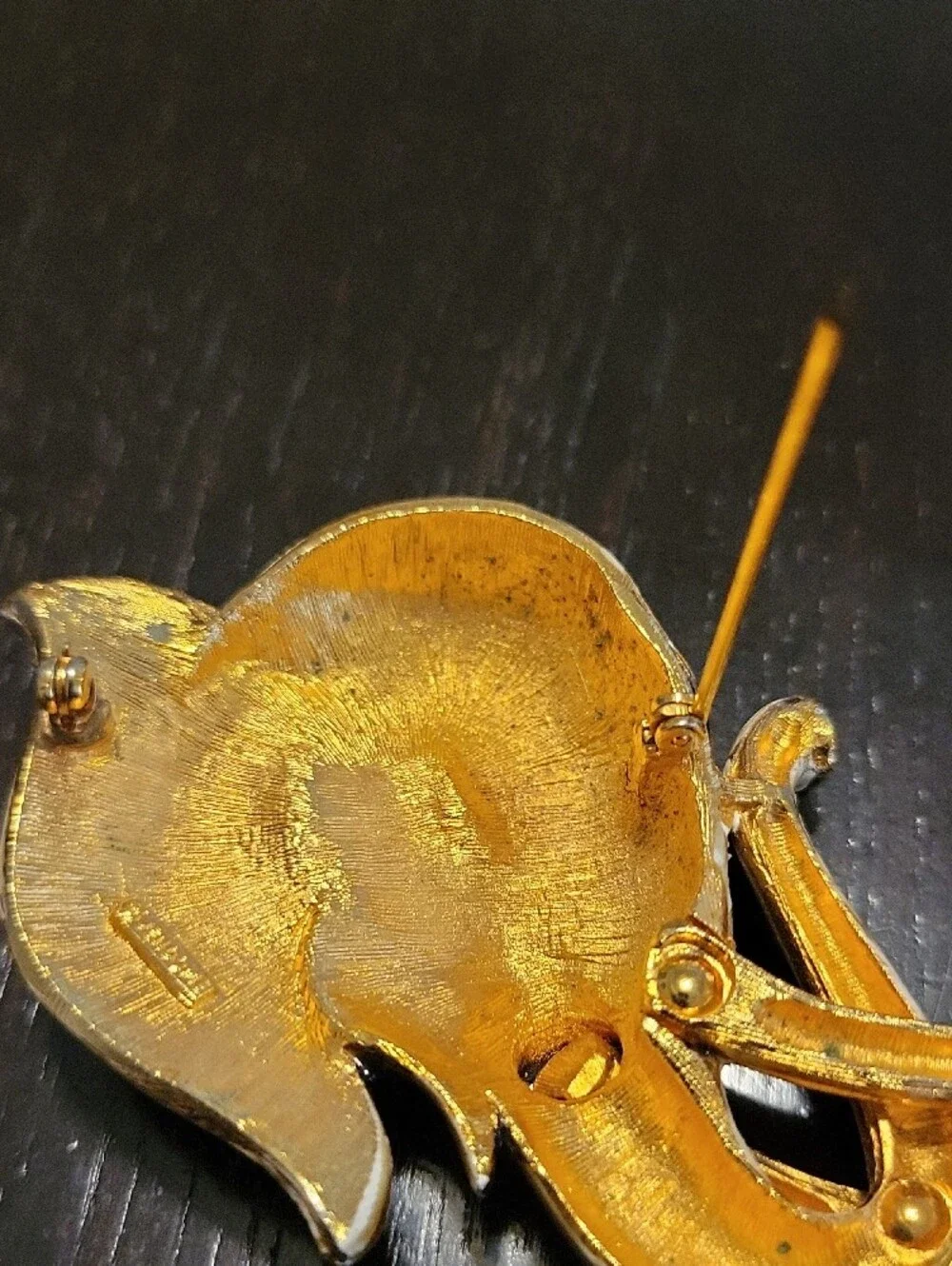 Vintage Elegant Grey and Gold Elephant Brooch - Women Jewelry Brooches